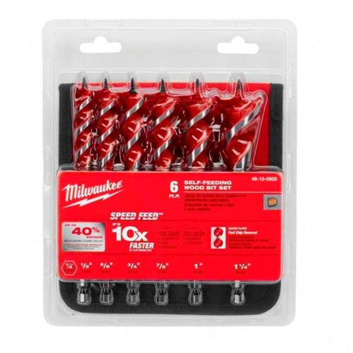 JUEGO DE BROCAS MADERA SPEED FEED 6PZS MILWAUKEE 48-13-0600