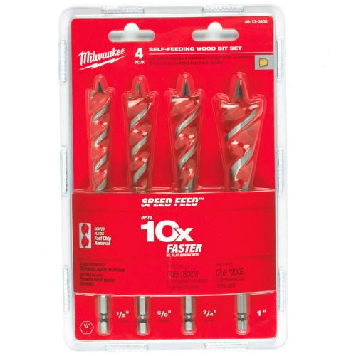 JUEGO DE BROCAS MADERA SPEED FEED 4PZS MILWAUKEE 48-13-0400