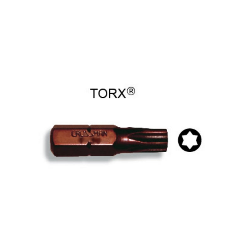 PUNTA CROSSMAN MAGNET. TORX T-15 1/4" X 25MM # 44-307S (10 UNI.)