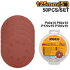 LIJA INGCO P/LIJADORA ORBITAL 125 MM  JGO.50 PZAS # AKRS1250511