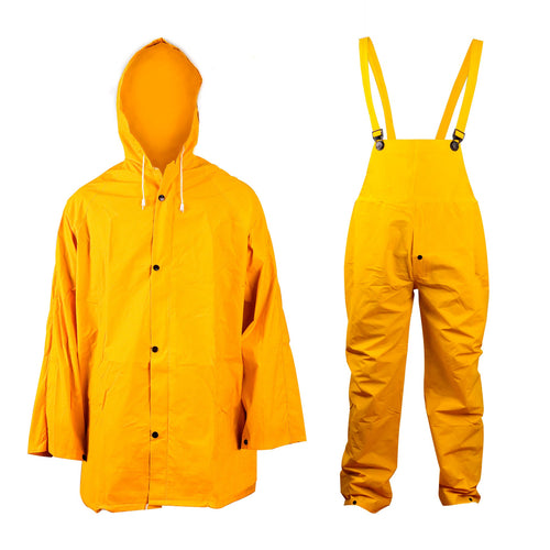 TRAJE IMPERMEABLE AMARILLO CHAQUETA Y JARDINERA L