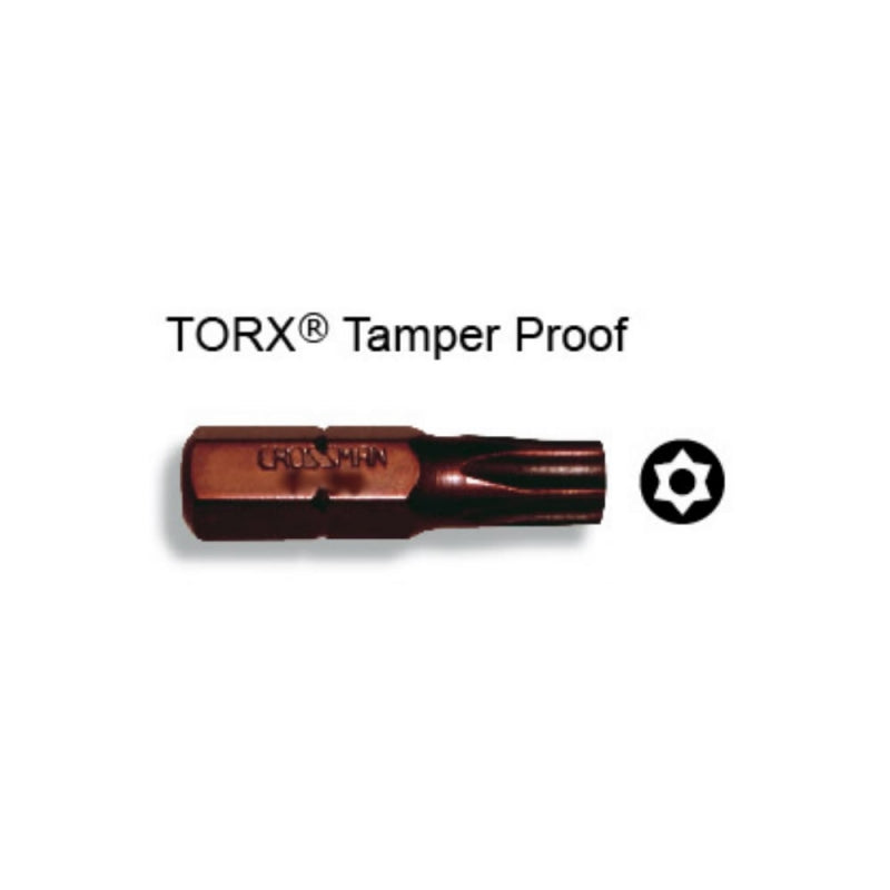 PUNTA CROSSMAN MAGNET. TORX TAMPER PROOF T-9 1/4" X 25MM # 44-325 (10 UNI.) (OF)