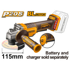 ESMERIL ANGULAR INGCO INALAMBRICO 20V  S/BAT S/CARGADOR 115MM   #CAGLI211156 (C)