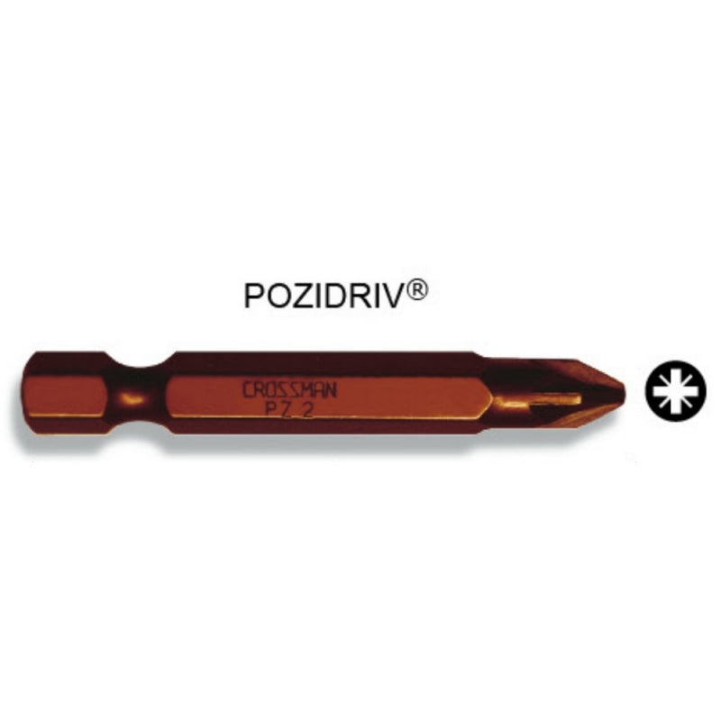 PUNTA CROSSMAN MAGNET. POZIDRIV #2 1/4"X50MM # 44-542 (10 UNI.) (OF)