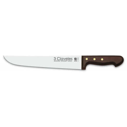 CUCHILLO TRES CLAVELES # 1086 INOX MGO MAD 25CMS CARNICERO