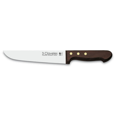 CUCHILLO TRES CLAVELES # 1083 INOX MGO MAD 18CMS CARNICERO