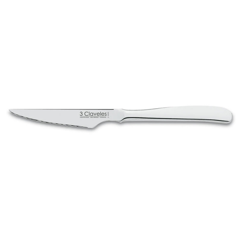 CUCHILLO TRES CLAVELES # 1515 INOX DENTADO CHULETERO 11 CMS