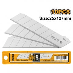 HOJA REPTO. CUCHILLO CARTONERO INGCO 25X127 MM JGO.10 PZS # HKNSB2501