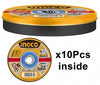DISCO DE CORTE INGCO METAL/ACERO 115 MM JGO.10 PZAS 4 1/2 X1.2 X 7/8 #MCD121155