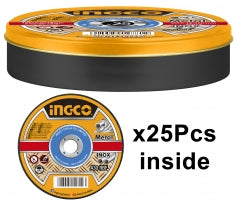 DISCO DE CORTE INGCO METAL 41/2" (115MM) JGO. 25 PZAS # MCD1211525