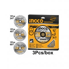 DISCO INGCO CORTE MADERA JGO.3 PZAS.7 1/4" 24 T. 40 T. 60 T.# TSB51852153