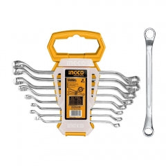 LLAVE CORONA Y CORONA INGCO ACODADAS 6-22 MM JGO. 8 PIEZAS # HKSPA3088