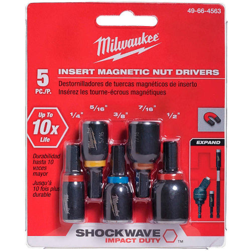 SET DE 5 ADAPTADORES MAGNETICOS 1/4 MILWAUKEE 49-66-4563