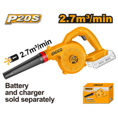 SOPLADOR INGCO INALAMBRICO.20V SIN BATERIA Y SIN CARGADOR # CABLI2078