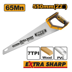 SERRUCHO INGCO CARPINTERO MANGO FIBRA VIDRIO 22" # HHAS08550
