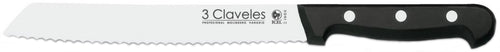 CUCHILLO TRES CLAVELES # 920 INOX MGO ABS 20CMS PANERO