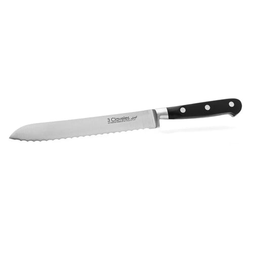 CUCHILLO TRES CLAVELES # 1567 INOX FORJADO EN CALIENTE PANERO 20CM