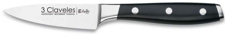 CUCHILLO TRES CLAVELES # 1530 INOX FORJADO VERDURAS TOLEDO 9 CM