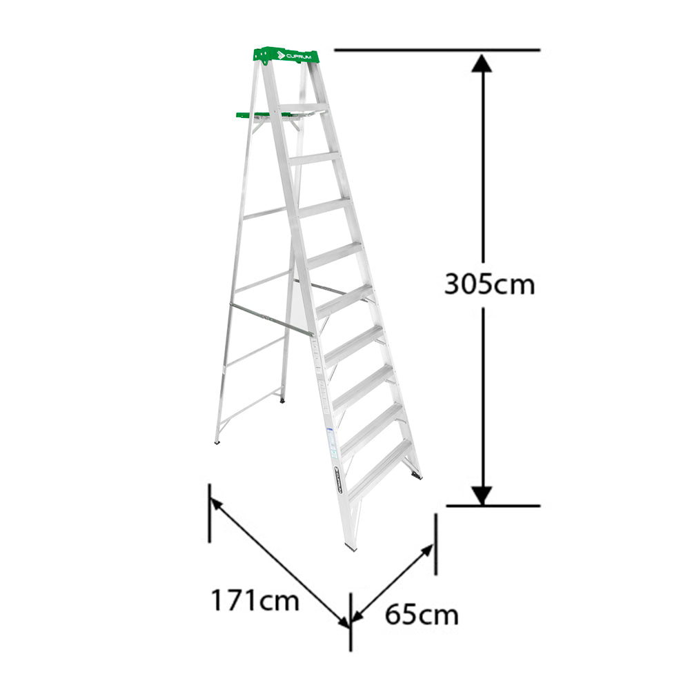 ESCALERA ALUMINIO TIJERA 10 PELDAÑOS CUPRUM