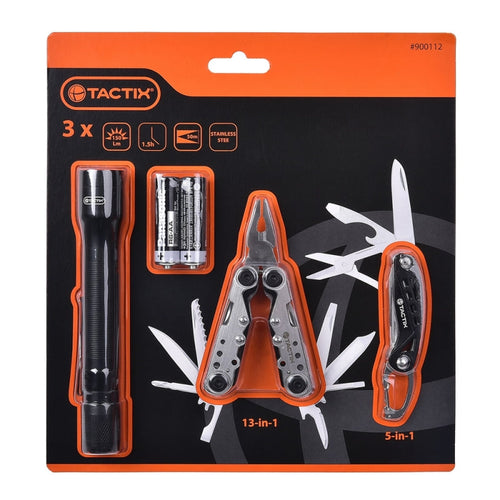 ALICATE TACTIX # 900112 MULTIFUNCIONAL C/LINTERNA LED - JGO 3 PZS
