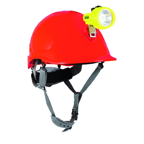 CASCO STEELPRO ABS MTA ROJO CON PORTALAMPARA FULL