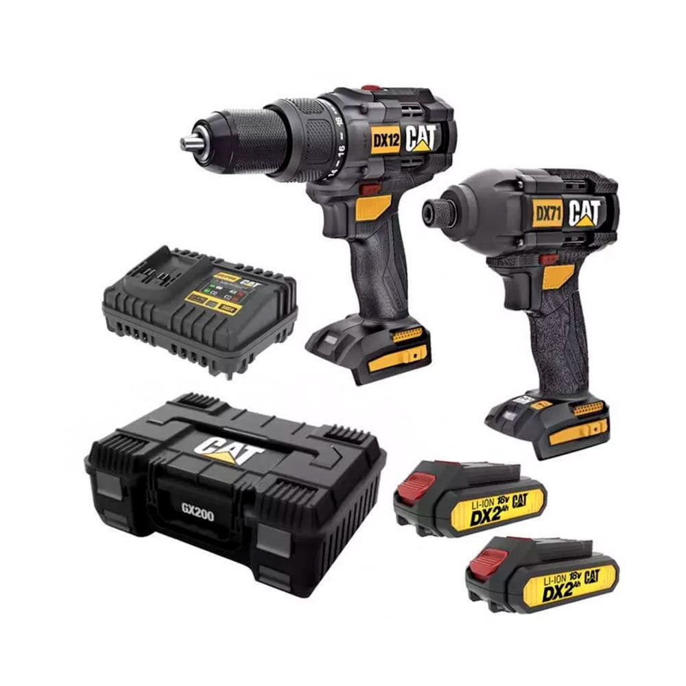 Kit atornillador de impacto + taladro percutor 18v