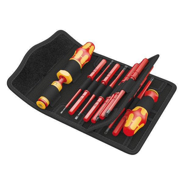 Set destornillador de torque aislado Kraftform Kompakt VDE 16 extra slim 16 Piezas 1000V VDE Wera