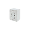CASQUETE TOMA CORRIENTE DOBLE 10A MAS 10/16A BLANCO