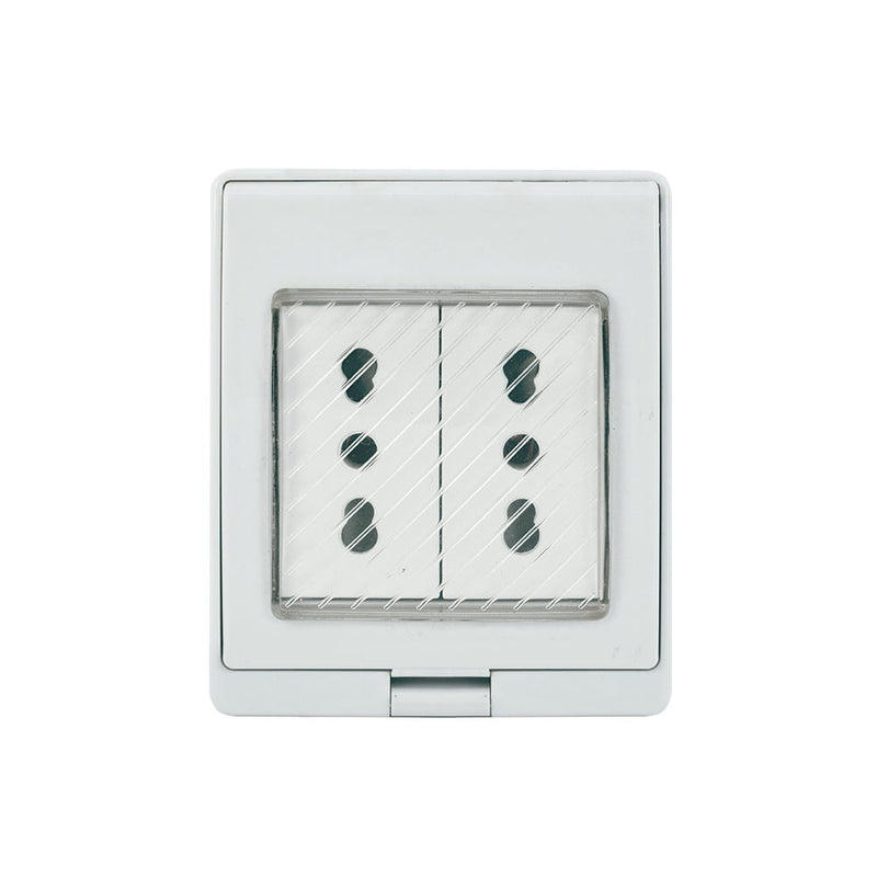 CONTENEDOR IP55 CON TOMACORRIENTE DOBLE 10/16A 250V BLANCO