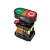 PULSADOR ILUM DOBLE ROJO VERDE 1NO+1NC