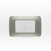 INTERRUPTOR DOBLE 9/15 TECLON 35.6MM 10A 250V BLANCO ARMADO PLATA