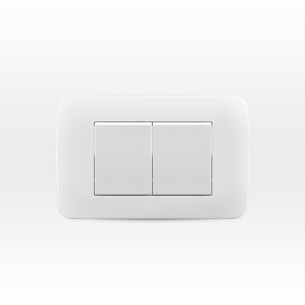 INTERRUPTOR DOBLE 9/15 TECLON 35.6 MM 10A 250V BLANCO ARMADO