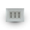 Toma corriente andes TRIPLEX 10/16A 250V SILVER armado