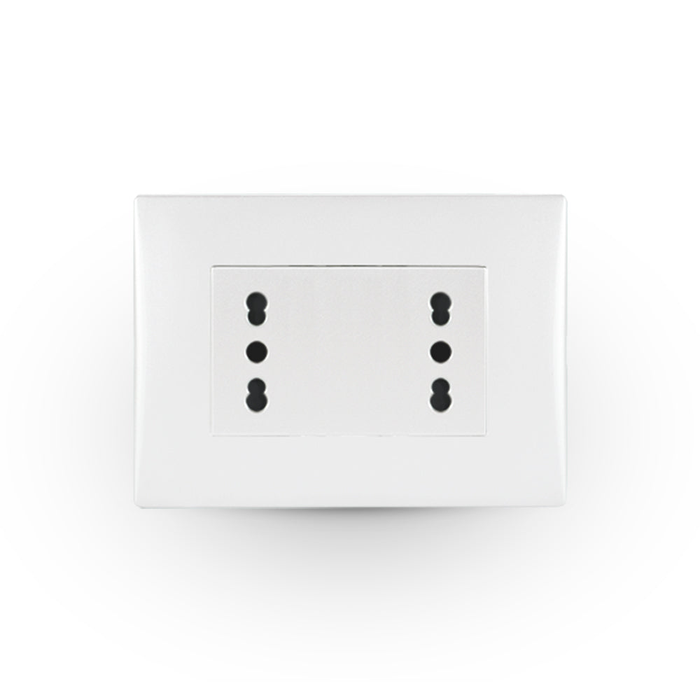 Toma corriente andes DUPLEX 10/16A 250V WHITE armado