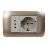 Toma corriente SCHUKO 10/16 más toma corriente 10A 250V beige/titanio armado