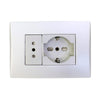 Toma corriente andes SCHUKO 10/16 más toma corriente 10A 250V SILVER armado