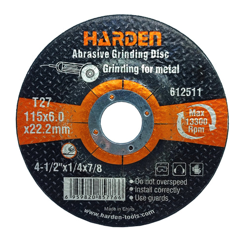 Disco de Desbaste para Metal 115 x 6.0 x 22.2 mm - HARDEN