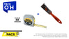 Pack 48 unidades HUINCHA 5.0 MTS.X 3/4 METAL (33-158) + Brocha