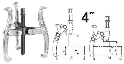 EXTRACTOR POLEA INGCO TRES MORDAZAS 4" # HGP08034