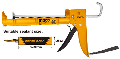 PISTOLA INGCO PARA APLICAR SILICONA EN POMO 9" # HCG0909