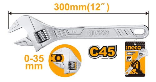 LLAVE FRANCESA INGCO CROMADA 12" # HADW131122
