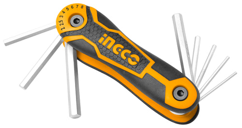 LLAVE TIPO ALLEN INGCO 2 - 8 MM JGO. 8 PZAS.# HHK14081
