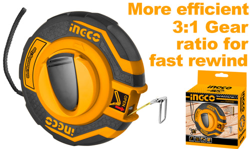 HUINCHA INGCO DE ACERO 30 MTS X 12.5 MM (MM-PUL) # HSMT8430