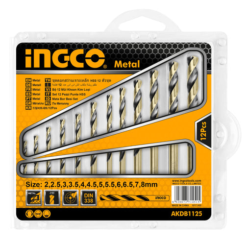 BROCA CIL AR INGCO JGO.12 PZS 2.0 A 8.0 MM # AKDB1125