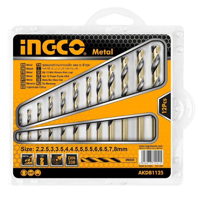 BROCA CIL AR INGCO JGO.12 PZS 2.0 A 8.0 MM # AKDB1125