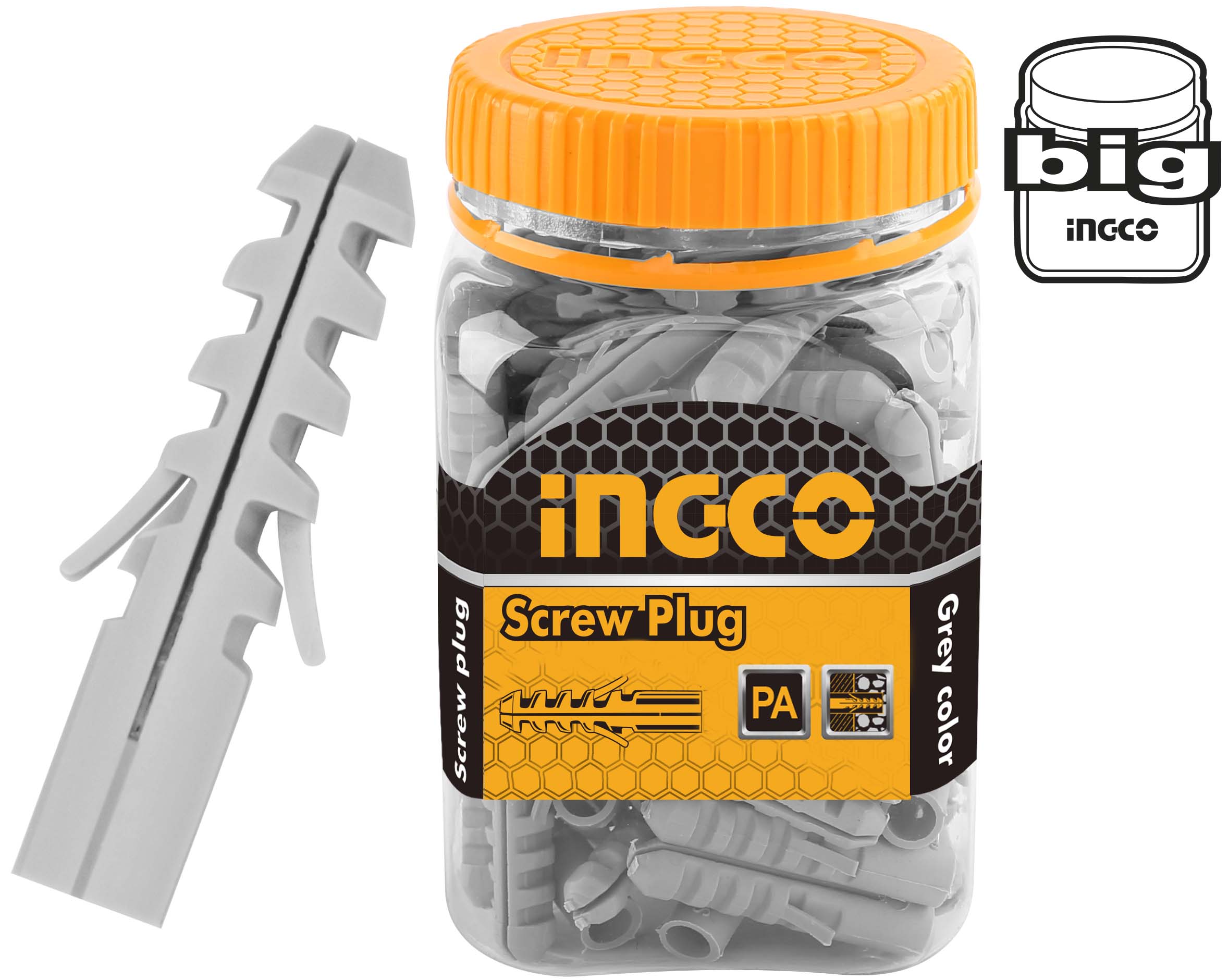 TARUGOS PLASTICOS INGCO 8 X 40 MM (ENVASE 80 PIEZAS) # HWSP0804011(OF)