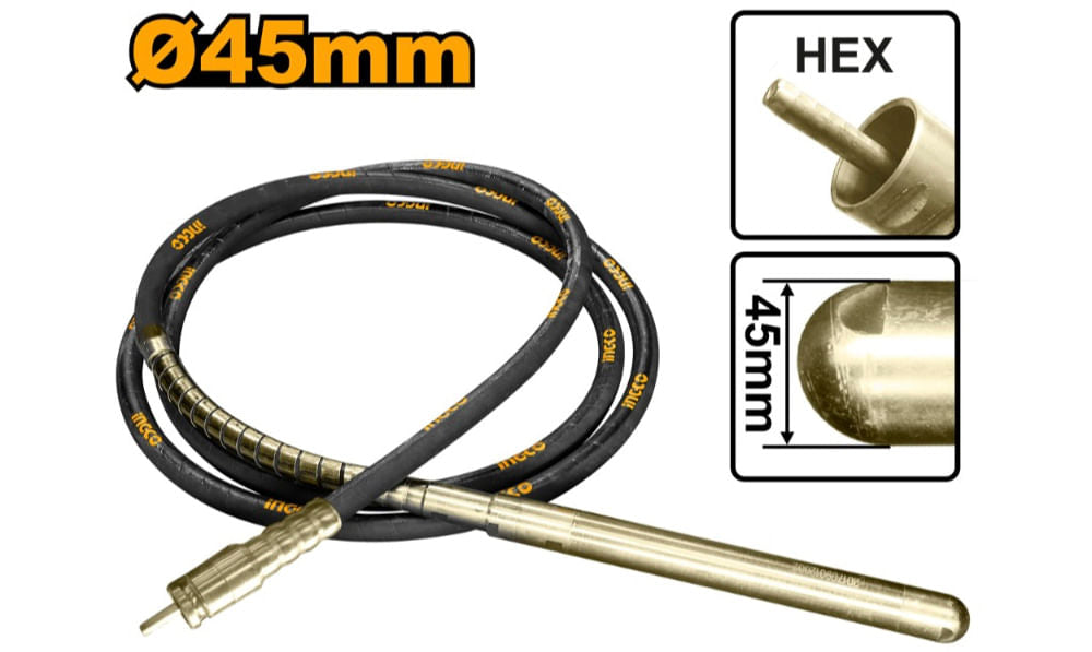 MANGUERA FLEXIBLE P/VIBRADOR INGCO DIAMETRO 45 MM LARGO 6 MTS. # VBP1452