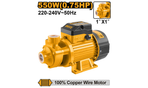 BOMBA AGUA INGCO PERIFERICA 550 WATTS - 0.75 HP # VPM5508