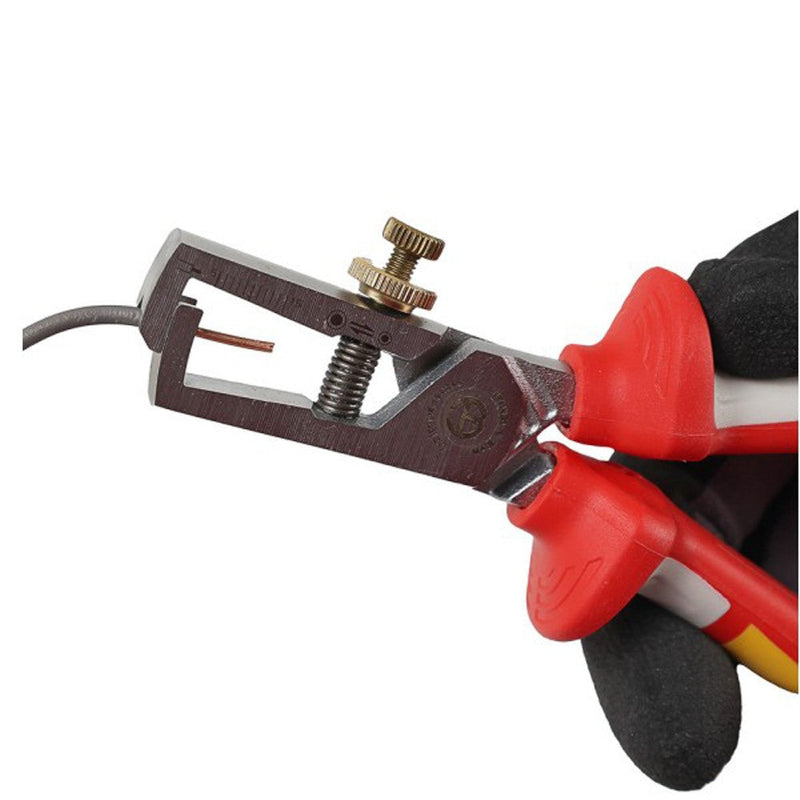 Alicates pelacables WETEC VDE. mango de 3 componentes. 160 mm
