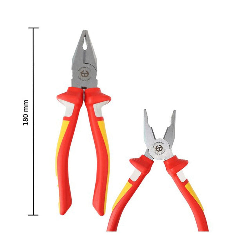 Alicates universales WETEC VDE. mango de 3 componentes. 180 mm